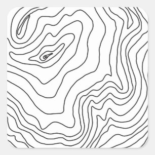 Minimal svart och vit linjekonst Modern design Fyrkantigt Klistermärke