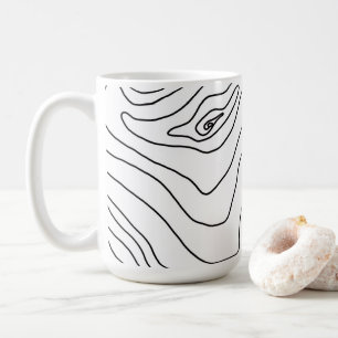 Minimal svart och vit linjekonst Modern design Kaffemugg