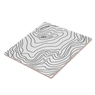 Minimal svart och vit linjekonst Modern design Kakelplatta