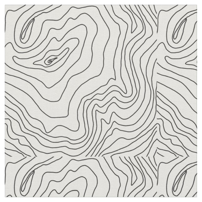 Minimal svart och vit linjekonst Modern design Tyg (Närbild)