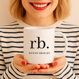 Minimal svart och vit monogram klassisk Elegant Kaffemugg