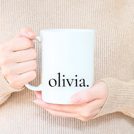 Minimal svart och vit monogram klassisk Elegant Kaffemugg