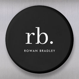 Minimal svart och vit monogram klassisk Elegant Magnet