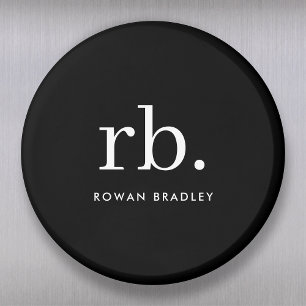 Minimal svart och vit monogram klassisk Elegant Magnet