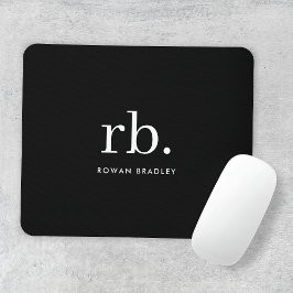 Minimal svart och vit monogram klassisk Elegant Musmatta