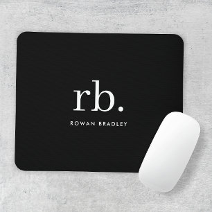 Minimal svart och vit monogram klassisk Elegant Musmatta
