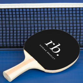 Minimal svart och vit monogram klassisk Elegant Pingisracket