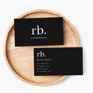 Minimal svart och vit monogram klassisk Elegant Visitkort