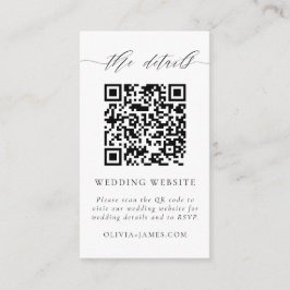 Minimal Svart och Vitt Enkelt Skript QR-kod Tilläggskort
