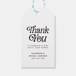 Minimal Svart och Vitt Retro Bröllopsdusch Presentetikett