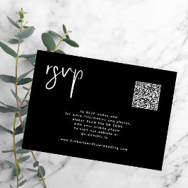 Minimal svart QR-kod för bröllop, enkel OSA Kort