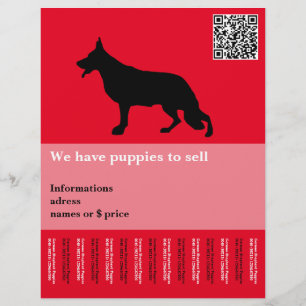 Minimal svart röd Shepherd Hund personlig Reklamblad