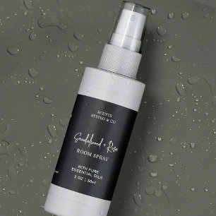 Minimal Svart Room Spray Flaska-etikett för vatten Mat Etiketter