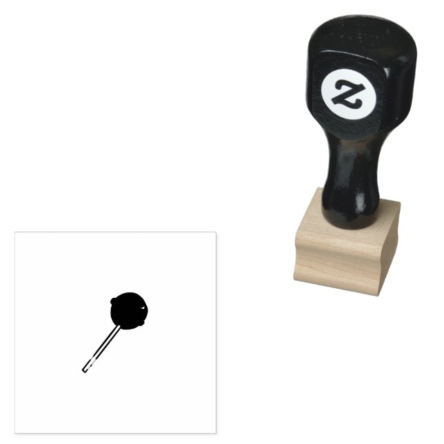 Minimal svart silhuett av sugkaramell stämpel (Stämplad)