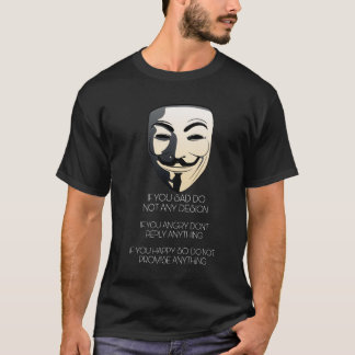 Minimal svart t-shirt med anonym mask 