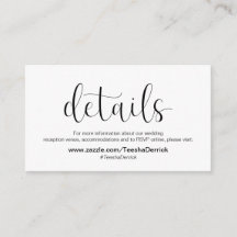 Minimal, svart teckensnitt, Bröllop-information