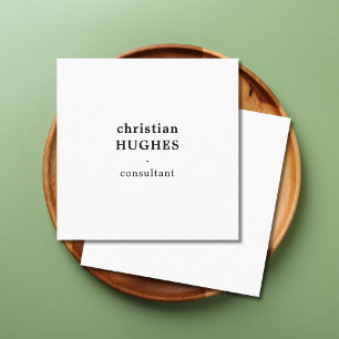 Minimal svart vit Elegant i modern Professionell Fyrkantigt Visitkort