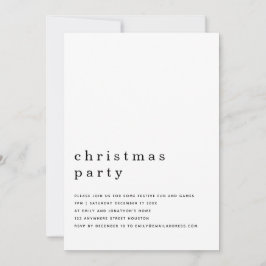 Minimal svart vit jul Party Inbjudningar