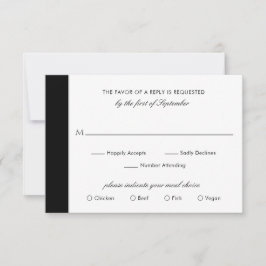 Minimal svart vit klassisk Elegant Modern Bröllop OSA Kort