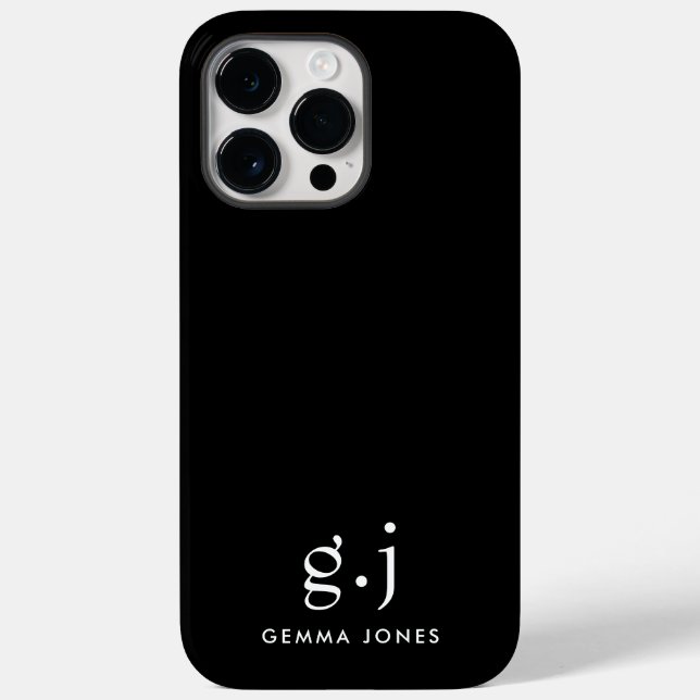 Minimal svart vit monogram klassisk Elegant (Baksida)