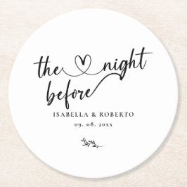 Minimal svart-vit natten före underlägg papper rund