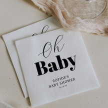 Minimal svart vit Oh Baby Shower