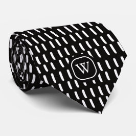 Minimal Svart Vit Penseldrag Monogram Initial Slips