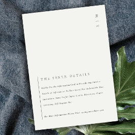 Minimal svart vit typografi med Bröllop-detaljer E Tilläggskort
