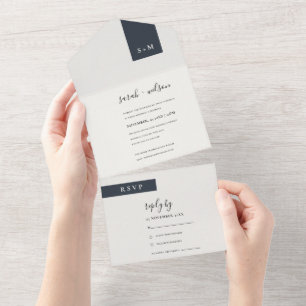 MINIMAL SVART VITE MONOGRAM BRÖLLOP SCANDI
