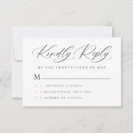 Minimal Svart Vitt Elegant Bröllopsscript Modern OSA Kort
