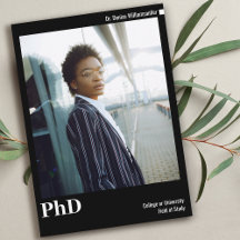 Minimal, svart, vitt foto PhD Studenten