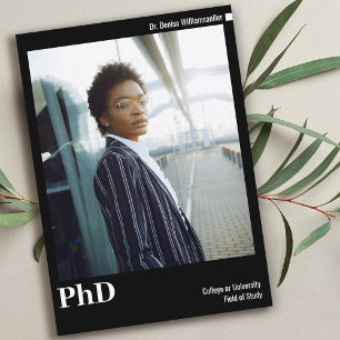 Minimal, svart, vitt foto PhD Studenten Meddelande