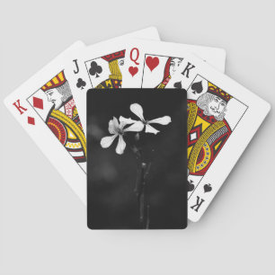minimal svartvit blommigt casinokort