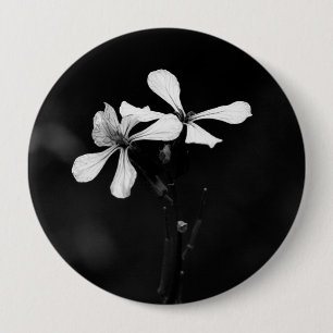 minimal svartvit blommigt knapp