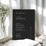 Minimal svartvit Bröllop-MENU Meny<br><div class="desc">Den här eleganten,  de moderna menykorten i bröllop eller menykorten för repetitionsmiddagar har en enkel svart och vit textdesign. Lägg till initialer eller monogram för att göra dem helt egna.</div>