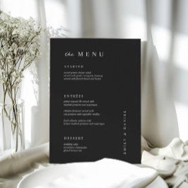 Minimal svartvit Bröllop-MENU Meny