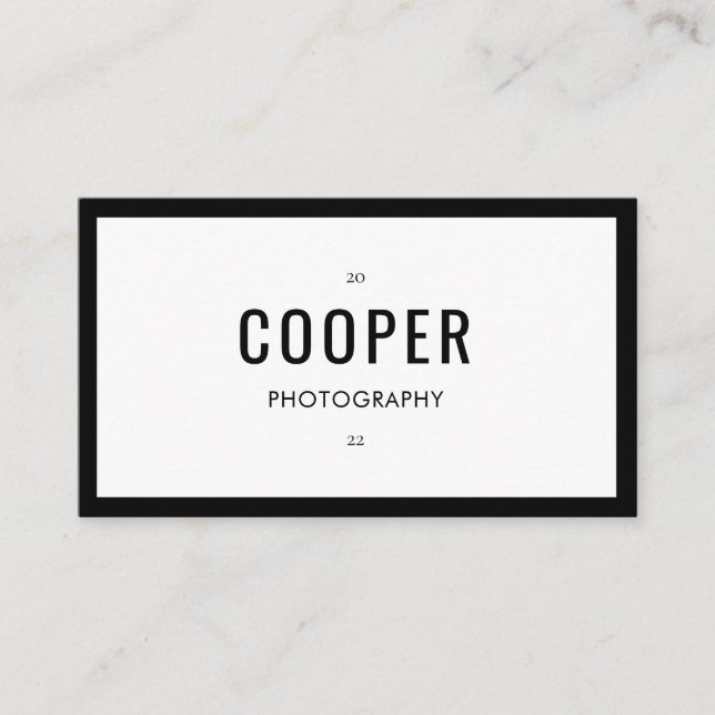 Minimal svartvit Chic, QR-kod Visitkort (Framsida)