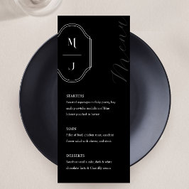 Minimal svartvit Elegant för Anpassningsbar, Monog Meny