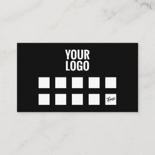 Minimal svartvit enkel bonuslojalitet för din logo lojalitetskort