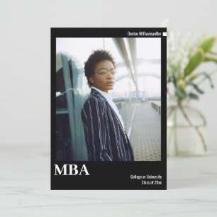 Minimal svartvit foto MBA Studenten Meddelande