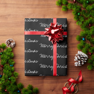 Minimal svartvit God jul-typografi Presentpapper