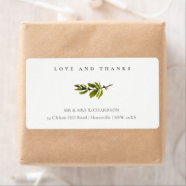 Minimal svartvit Gräs Gren-blomma Adress Fraktsedel