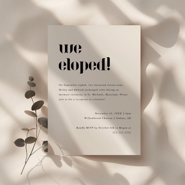 Minimal svartvit lansering av bröllop inbjudningar (Skapare uppladdad)
