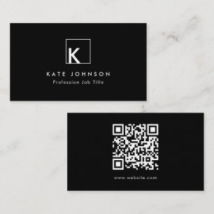 Minimal svartvit modern monogram-Logotyp Visitkort