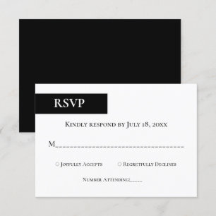 Minimal svartvit monogram Elegant bröllop OSA Kort