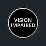 Minimal svartvit textvisning nedsatt knapp<br><div class="desc">Visning dina speciella behov i stil med den här eleganten av JessicaAmber. Med den här kommandoknappen får du sloganen "Synnedsättning" i ett lättläst fet teckensnitt. Du kan redigera texten efter behov. ⭐ För mer blindhet stift, besök min butik: Zazzle.com/Elder_Vitality ⭐ För anpassningsbar order, meddela mig på Zazzle</div>