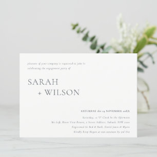 Minimal svartvit typografi, Förlovning Inbjudan