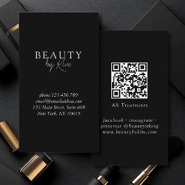 Minimal svartvitt-Elegant, Salon QR-kod Visitkort