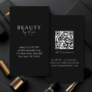 Minimal svartvitt-Elegant, Salon QR-kod Visitkort