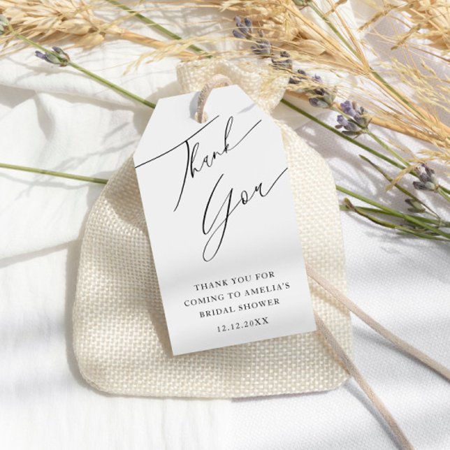 Minimal svartvitt-Möhippa Presentetikett (Skapare uppladdad)